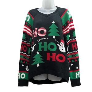 NO BOUNDARIES Black‎ Ugly Christmas LED Light Up Sweater Size XL